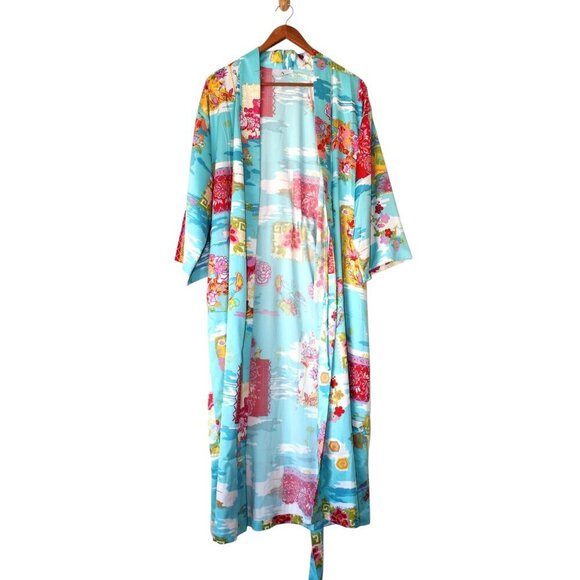 Natori Pacifica Multicolor Geisha Robe Size Small Sleepwear Asian lightweight - Picture 6 of 10